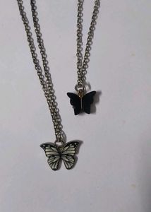 Butterfly Pendant Necklace Set