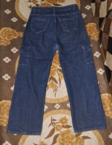 Cargo Navy Blue Jeans For Women