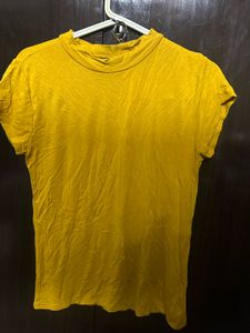 Mustard Mock Neck Tee
