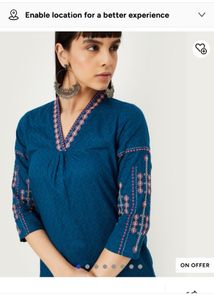Blue Embroidery Kurta - XXL Max