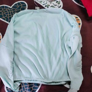 Kazo Light Blue Pleated Top