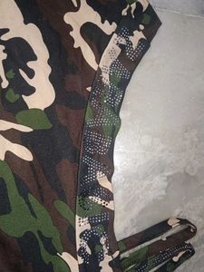 Camo Cold Shoulder Top