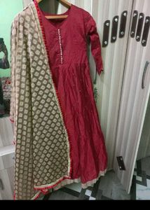 Elegant Maroon Anarkali Kurta Set