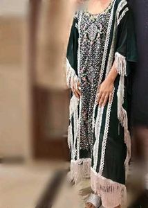EMERALD GREEN KAFTANI SUIT + DAZZLING EARRING!