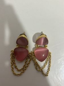 Gold Plated Stone Earrings