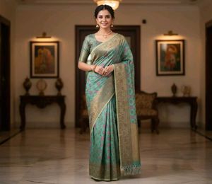 Elegant Banarasi Heavy Silk Saree With Peticoat