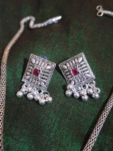 Oxidized Silver Necklace Set