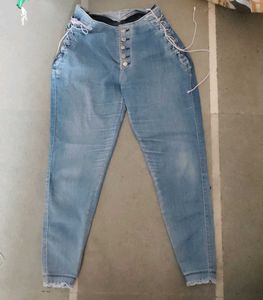 Blue Denim Jeans High Waist