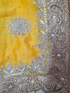 Work Saree With Stitched Blouse
