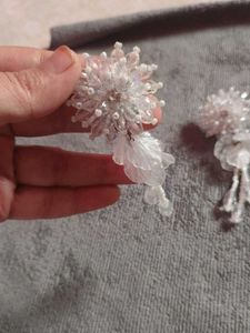 Floral Beaded Statement Earrings