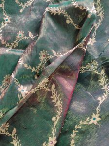 Green And Maroon Pure Silk Saree