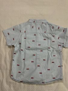 Fire Engine Print Shirt For Boys