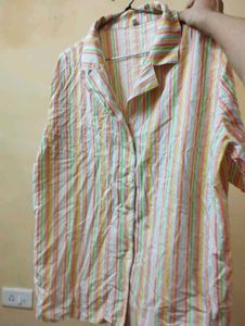 Striped Short Sleeve Button-Down
