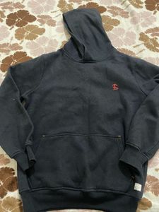 Stylish Black Oversize Warm Hoodie With Pockets