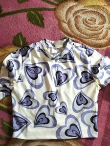 Heart Print Crop Top