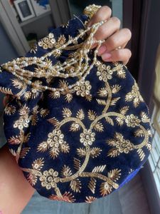 Velvet Potli With Hand Work
