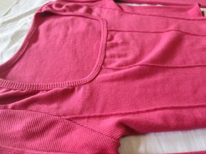 Hot Pink Rectangle Neck Crop Top🎀