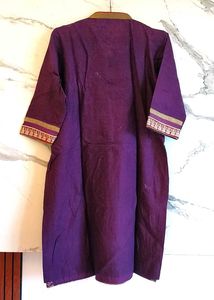 Purple Embroidered Kurti Tunic