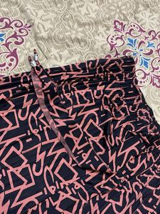 Patterned Wide Leg Pants