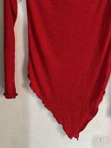 Red Long Sleeve Top