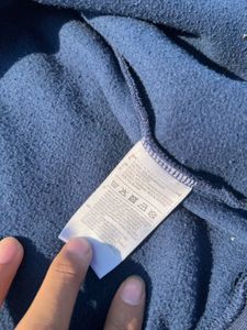 Adidas Navy Hoodie - Striped Sleeve