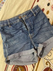 Denim Roll-Up Shorts