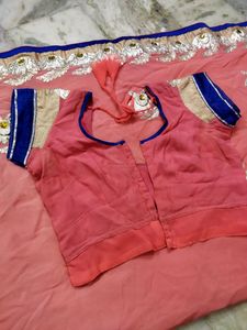 Cute Pink Georgette Saree 💕