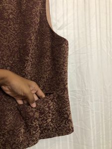 Talbcts Brown Printed Vest
