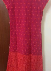 Pink And Orange 2 Layered Dress/Kurti, Size-XS