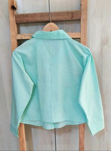 Light Green Embroidery Work Shirt Size-36