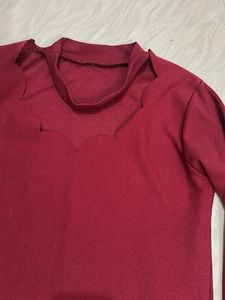 Burgundy Long Sleeve Top