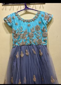 Grey &amp; Sea Blue Long Gown Size S