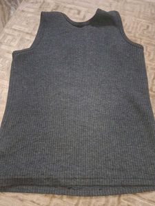 Gray Ribbed Tank Top tharmal