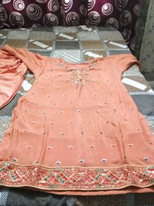 Peach Embroidered Salwar Kameez