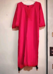 Pink Embroidered Kurti