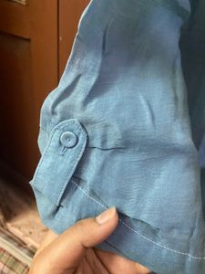 So Preety Organza Shirt Pattern Top ,sky Blue In C