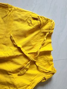 Yellow Tie Waist Pants