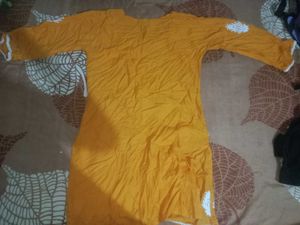 Yellow Short Chikankari Kurti