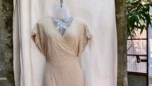 I. Beige Wrap Dress
