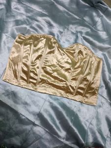 Gold Satin Shein Corset Top