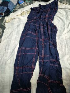 Blue Plaid Jumpsuit