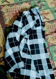 Black and White Checked Button-Down