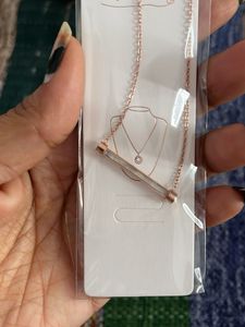 Rose Gold Stainless Steel Necklace Set