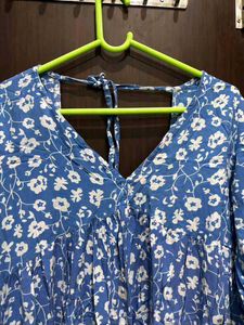 Floral Blue Tunic Top
