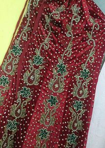 Bridal Fish Cut Full Zardozi Work Zari Kundan Wor