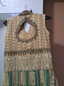 Elegant Green &amp; Gold Anarkali