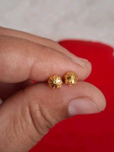 Gold Flower Stud Earrings