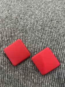 Red Square Earring