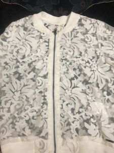 Vero Moda White Organza Bomber Jacket