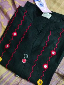 Black Embroidered Kurti